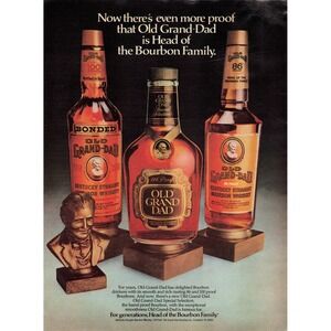 Vintage‎ Old Grand-Dad Bourbon Whiskey Print Ad Wall Decor